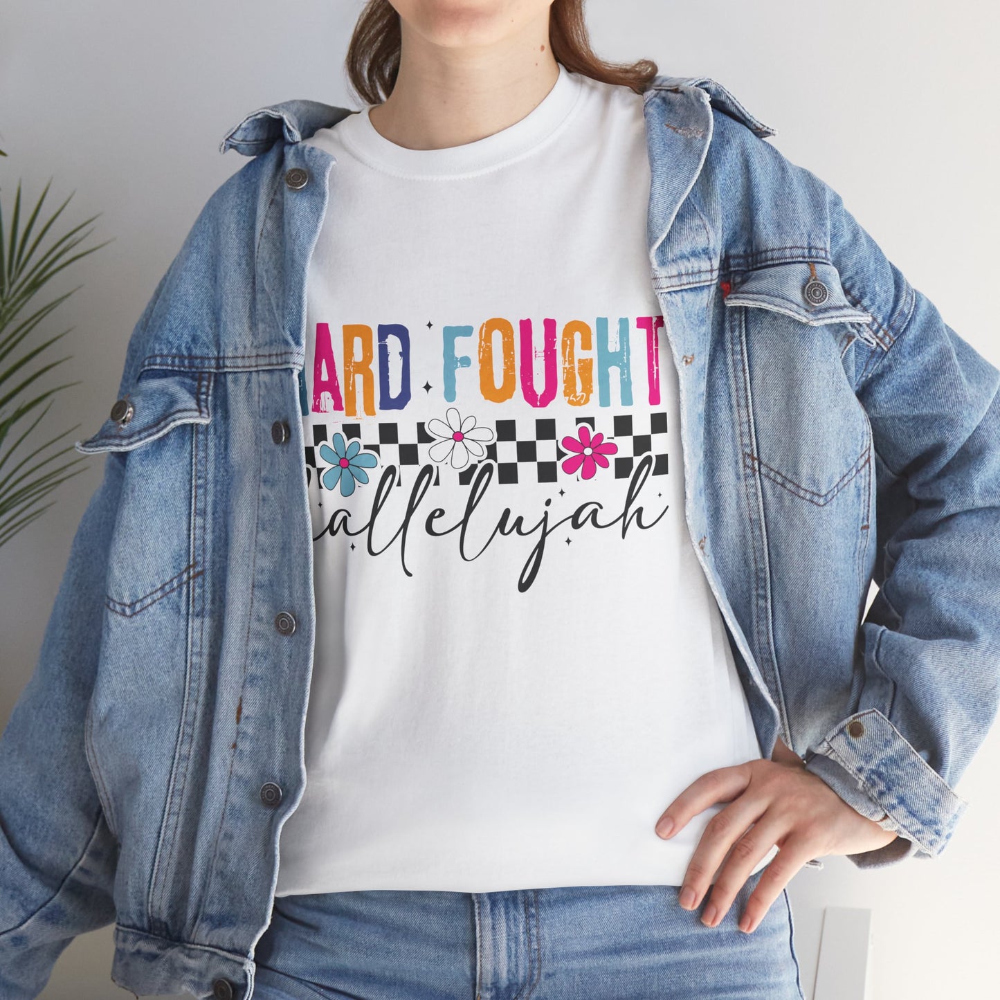 Hard Fought Hallelujah Tee, Motivational Shirt, Unisex Cotton T-Shirt, Inspirational Gift, Self-Care Apparel, Everyday Wear