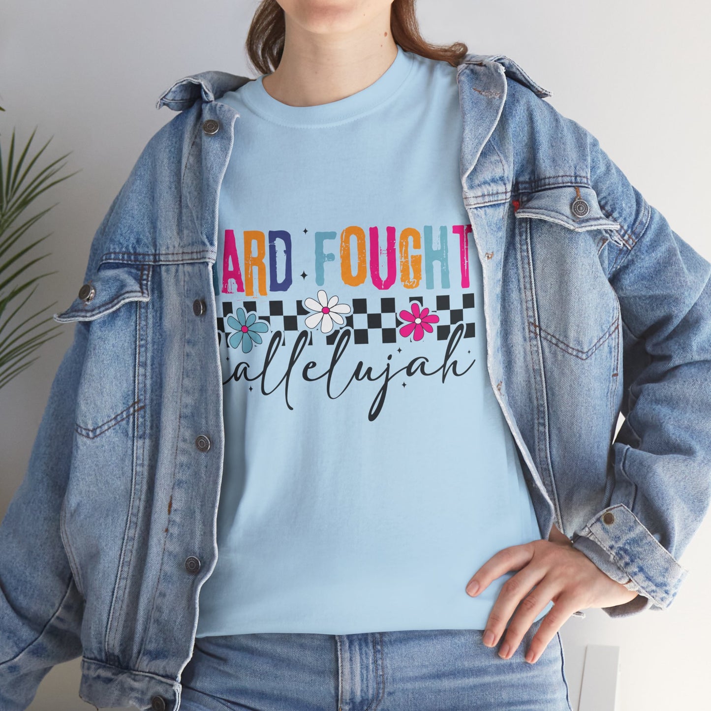 Hard Fought Hallelujah Tee, Motivational Shirt, Unisex Cotton T-Shirt, Inspirational Gift, Self-Care Apparel, Everyday Wear
