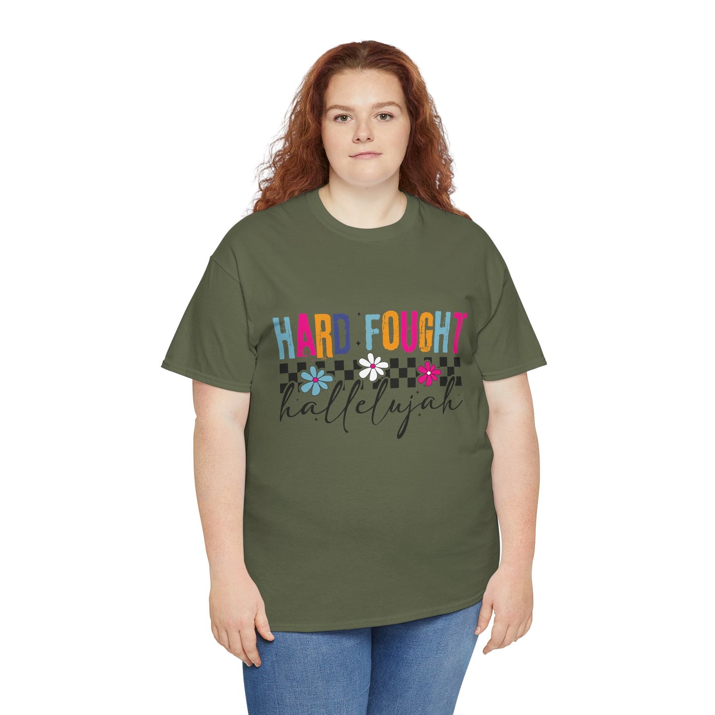 Hard Fought Hallelujah Tee, Motivational Shirt, Unisex Cotton T-Shirt, Inspirational Gift, Self-Care Apparel, Everyday Wear