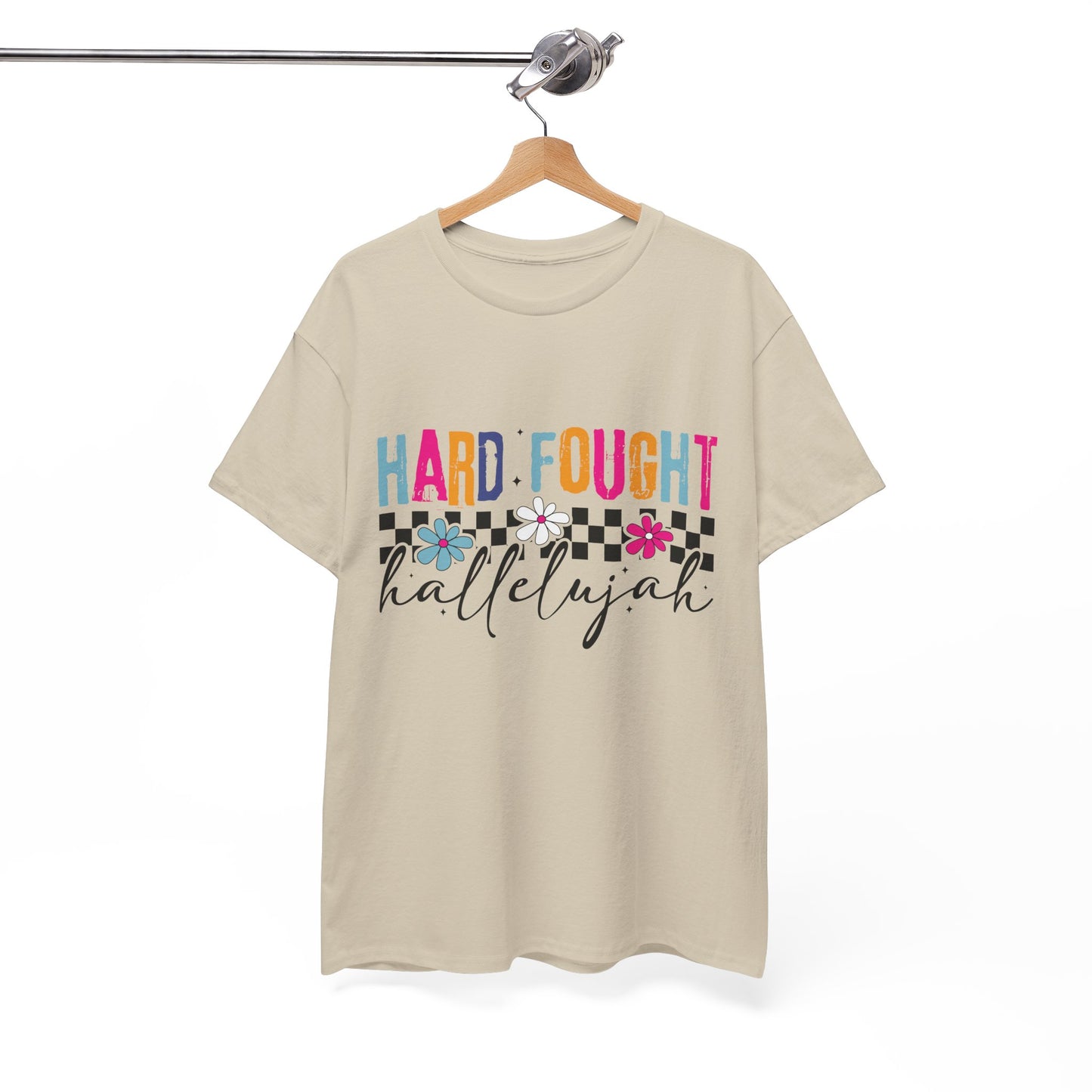 Hard Fought Hallelujah Tee, Motivational Shirt, Unisex Cotton T-Shirt, Inspirational Gift, Self-Care Apparel, Everyday Wear