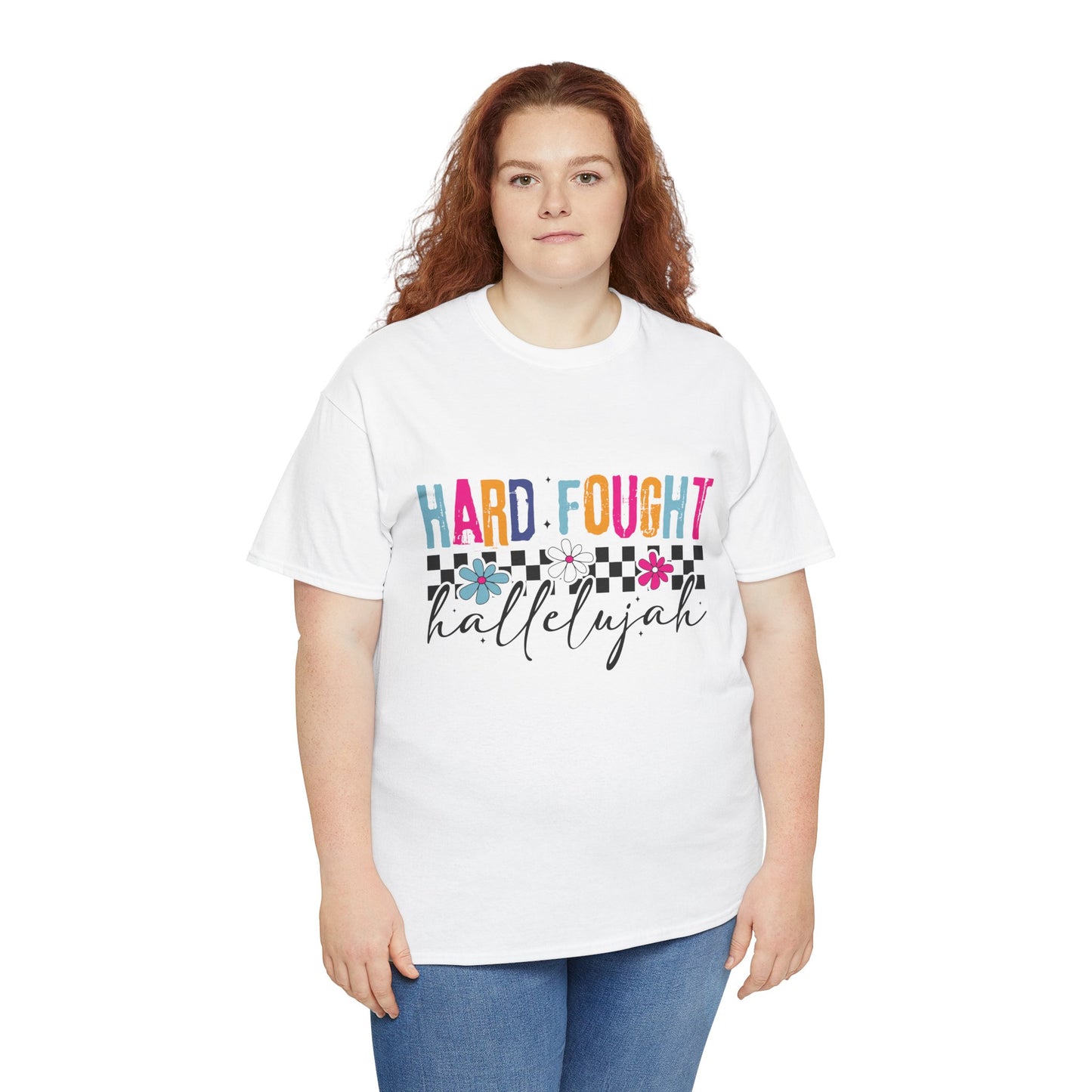 Hard Fought Hallelujah Tee, Motivational Shirt, Unisex Cotton T-Shirt, Inspirational Gift, Self-Care Apparel, Everyday Wear