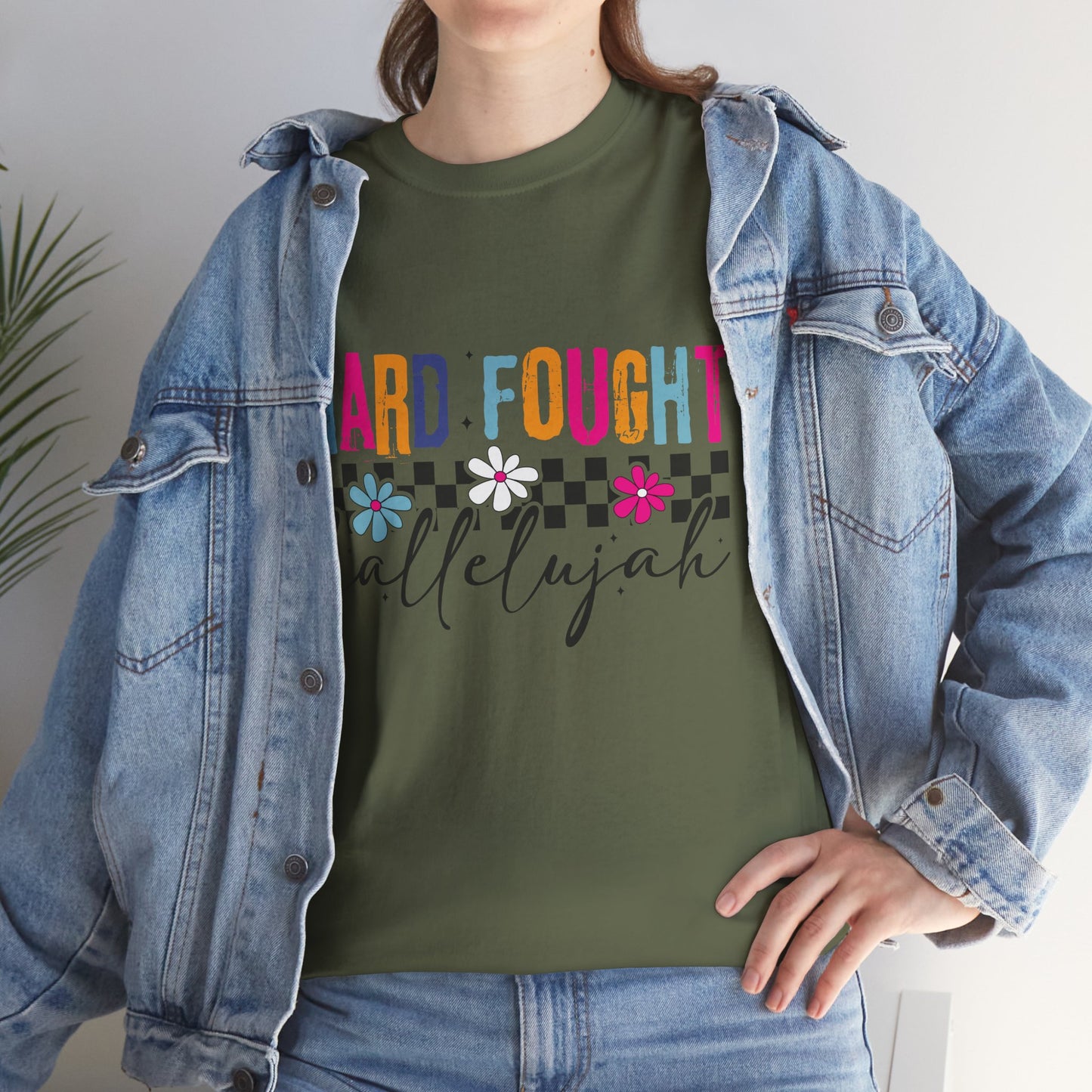 Hard Fought Hallelujah Tee, Motivational Shirt, Unisex Cotton T-Shirt, Inspirational Gift, Self-Care Apparel, Everyday Wear