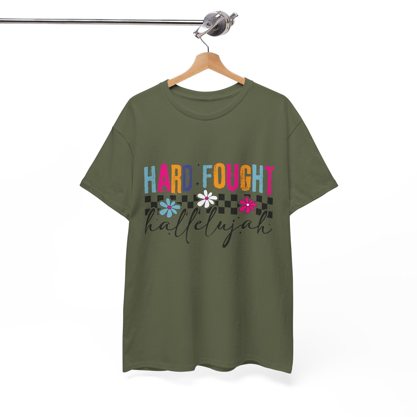 Hard Fought Hallelujah Tee, Motivational Shirt, Unisex Cotton T-Shirt, Inspirational Gift, Self-Care Apparel, Everyday Wear
