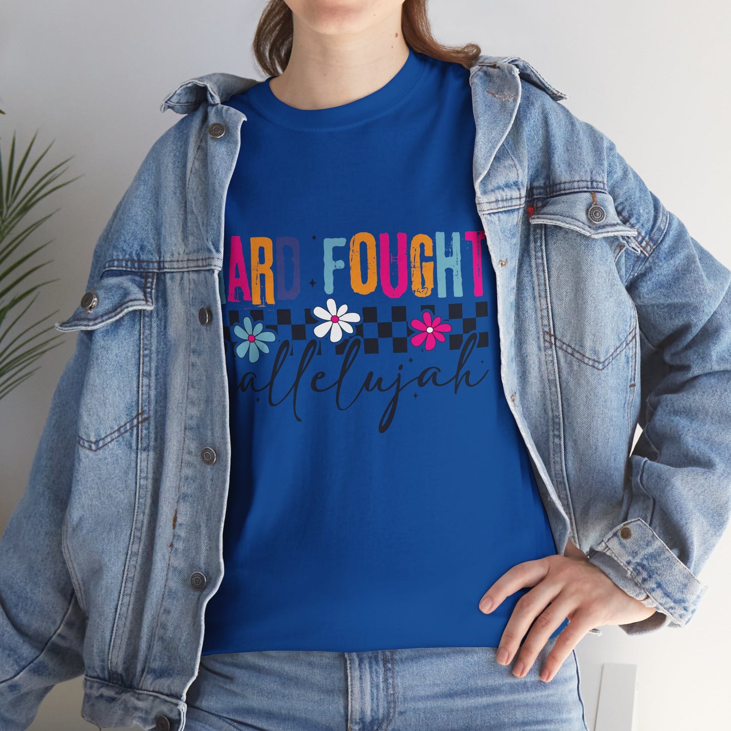 Hard Fought Hallelujah Tee, Motivational Shirt, Unisex Cotton T-Shirt, Inspirational Gift, Self-Care Apparel, Everyday Wear