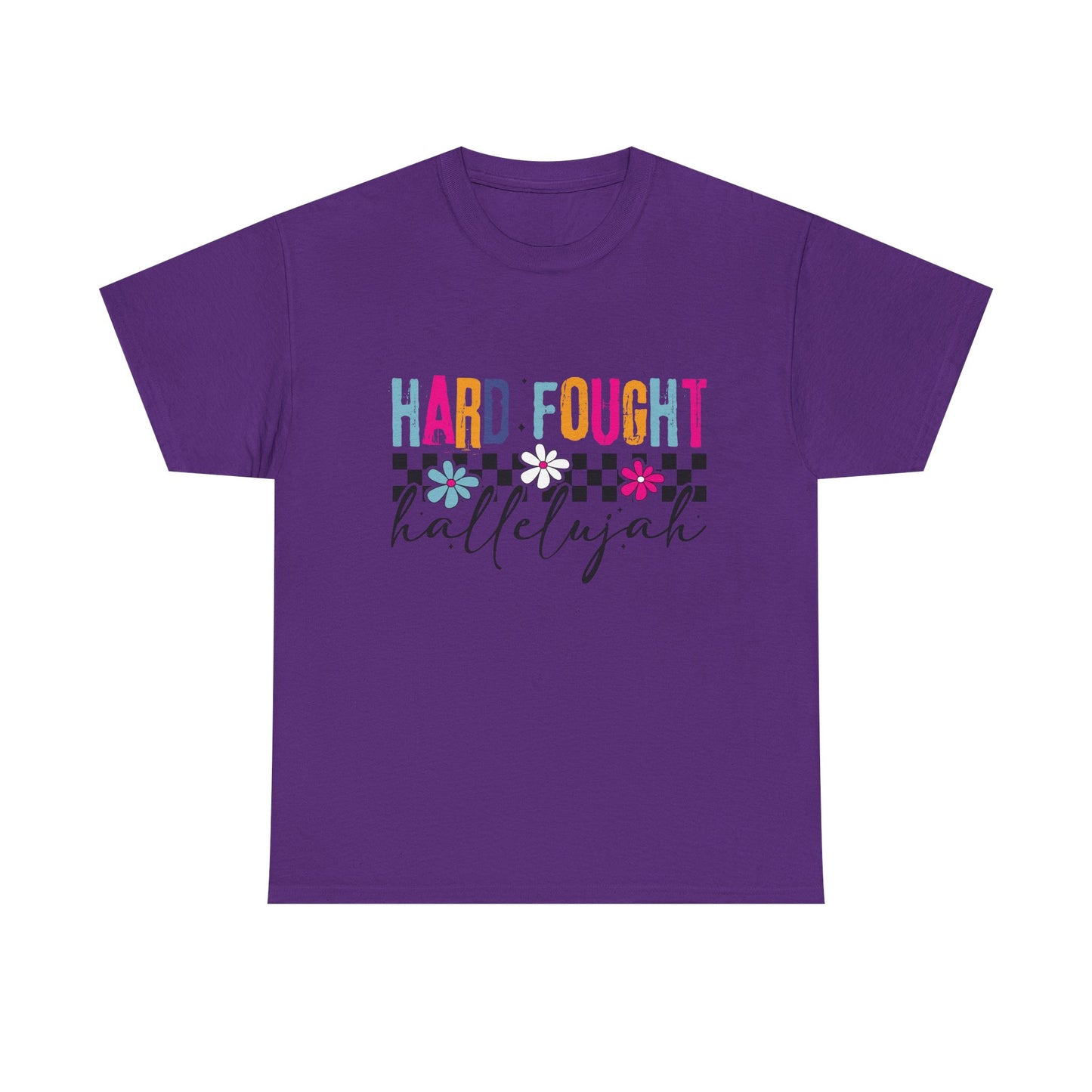 Hard Fought Hallelujah Tee, Motivational Shirt, Unisex Cotton T-Shirt, Inspirational Gift, Self-Care Apparel, Everyday Wear