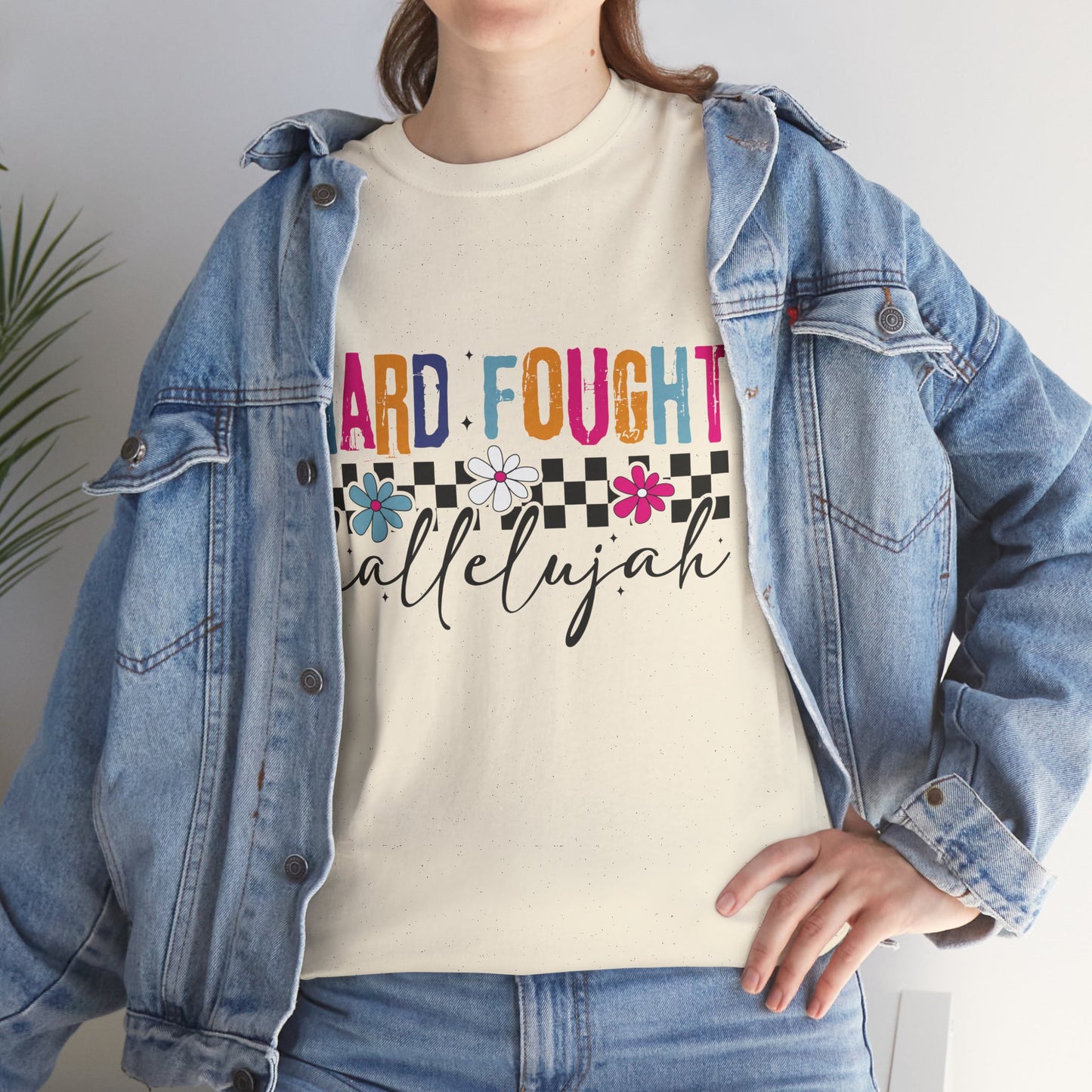 Hard Fought Hallelujah Tee, Motivational Shirt, Unisex Cotton T-Shirt, Inspirational Gift, Self-Care Apparel, Everyday Wear