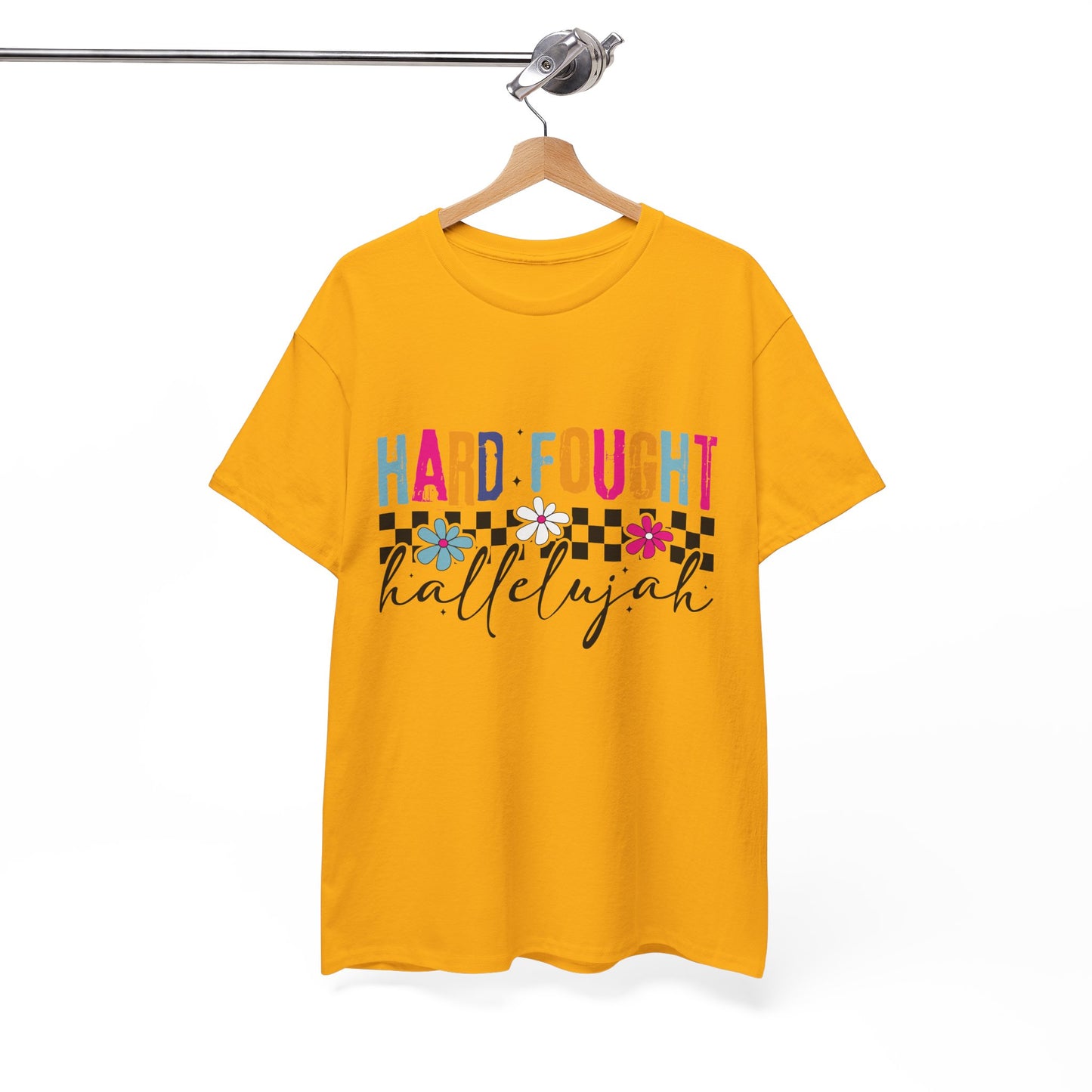 Hard Fought Hallelujah Tee, Motivational Shirt, Unisex Cotton T-Shirt, Inspirational Gift, Self-Care Apparel, Everyday Wear
