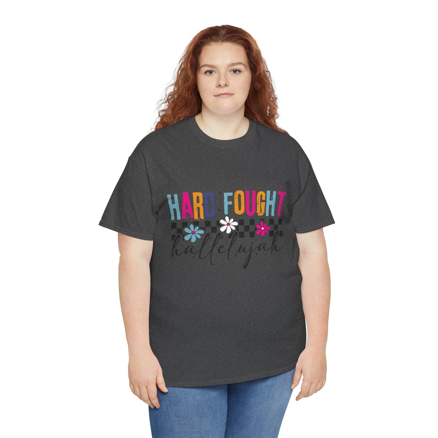 Hard Fought Hallelujah Tee, Motivational Shirt, Unisex Cotton T-Shirt, Inspirational Gift, Self-Care Apparel, Everyday Wear