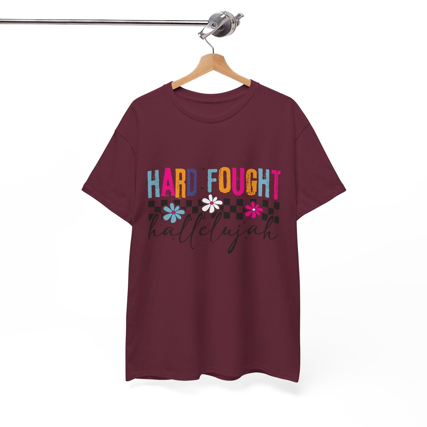 Hard Fought Hallelujah Tee, Motivational Shirt, Unisex Cotton T-Shirt, Inspirational Gift, Self-Care Apparel, Everyday Wear