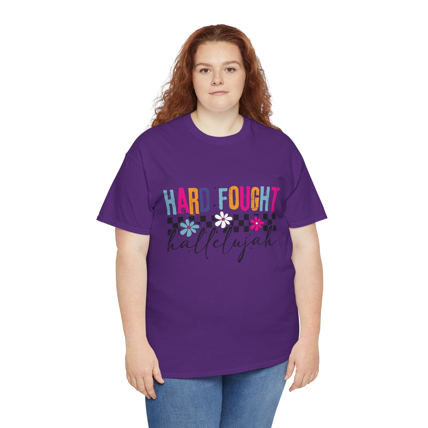 Hard Fought Hallelujah Tee, Motivational Shirt, Unisex Cotton T-Shirt, Inspirational Gift, Self-Care Apparel, Everyday Wear