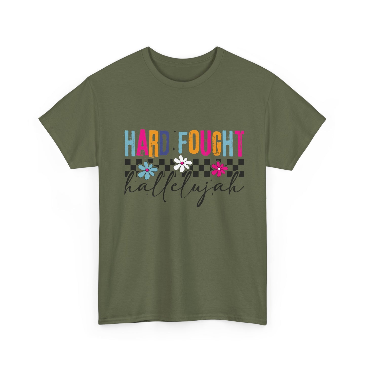 Hard Fought Hallelujah Tee, Motivational Shirt, Unisex Cotton T-Shirt, Inspirational Gift, Self-Care Apparel, Everyday Wear