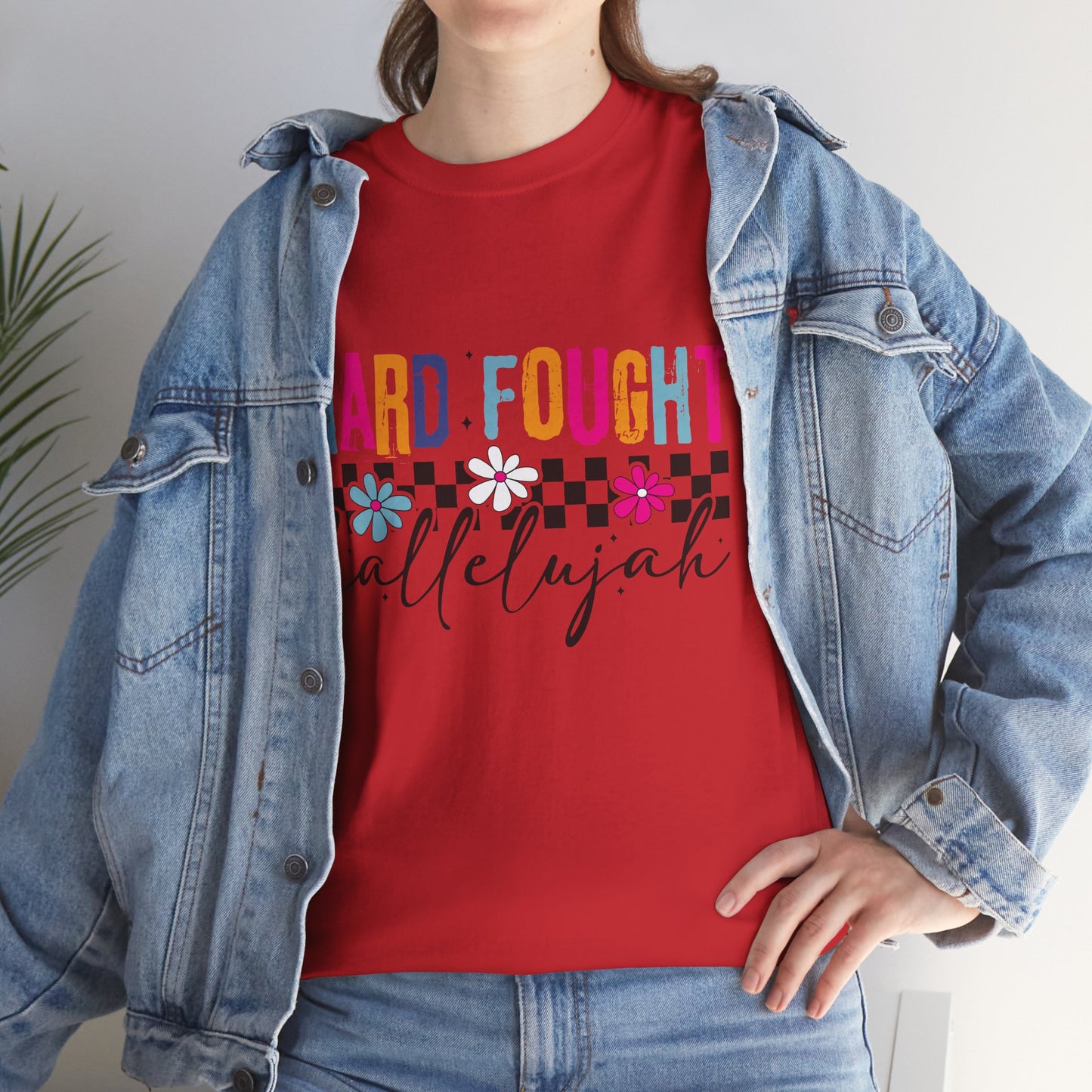 Hard Fought Hallelujah Tee, Motivational Shirt, Unisex Cotton T-Shirt, Inspirational Gift, Self-Care Apparel, Everyday Wear