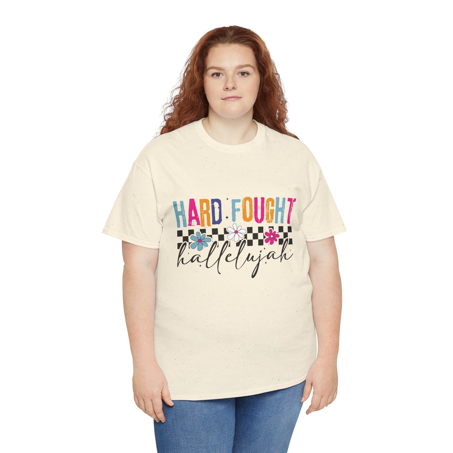 Hard Fought Hallelujah Tee, Motivational Shirt, Unisex Cotton T-Shirt, Inspirational Gift, Self-Care Apparel, Everyday Wear