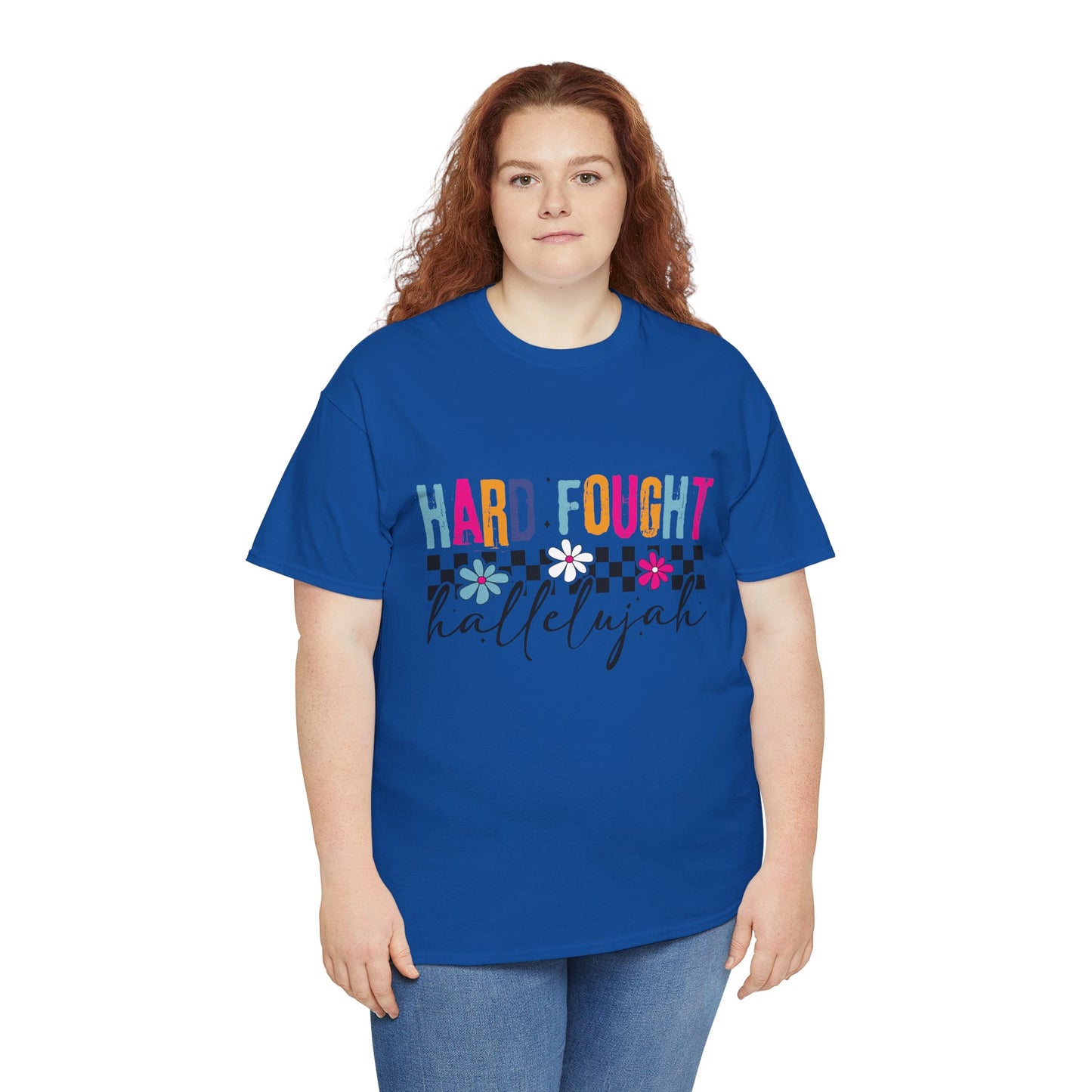 Hard Fought Hallelujah Tee, Motivational Shirt, Unisex Cotton T-Shirt, Inspirational Gift, Self-Care Apparel, Everyday Wear