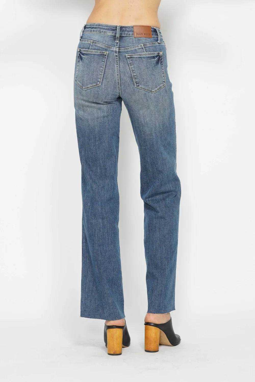 Judy Blue Tummy Control Straight Jeans Plus Size - Shamelessly Glamorous