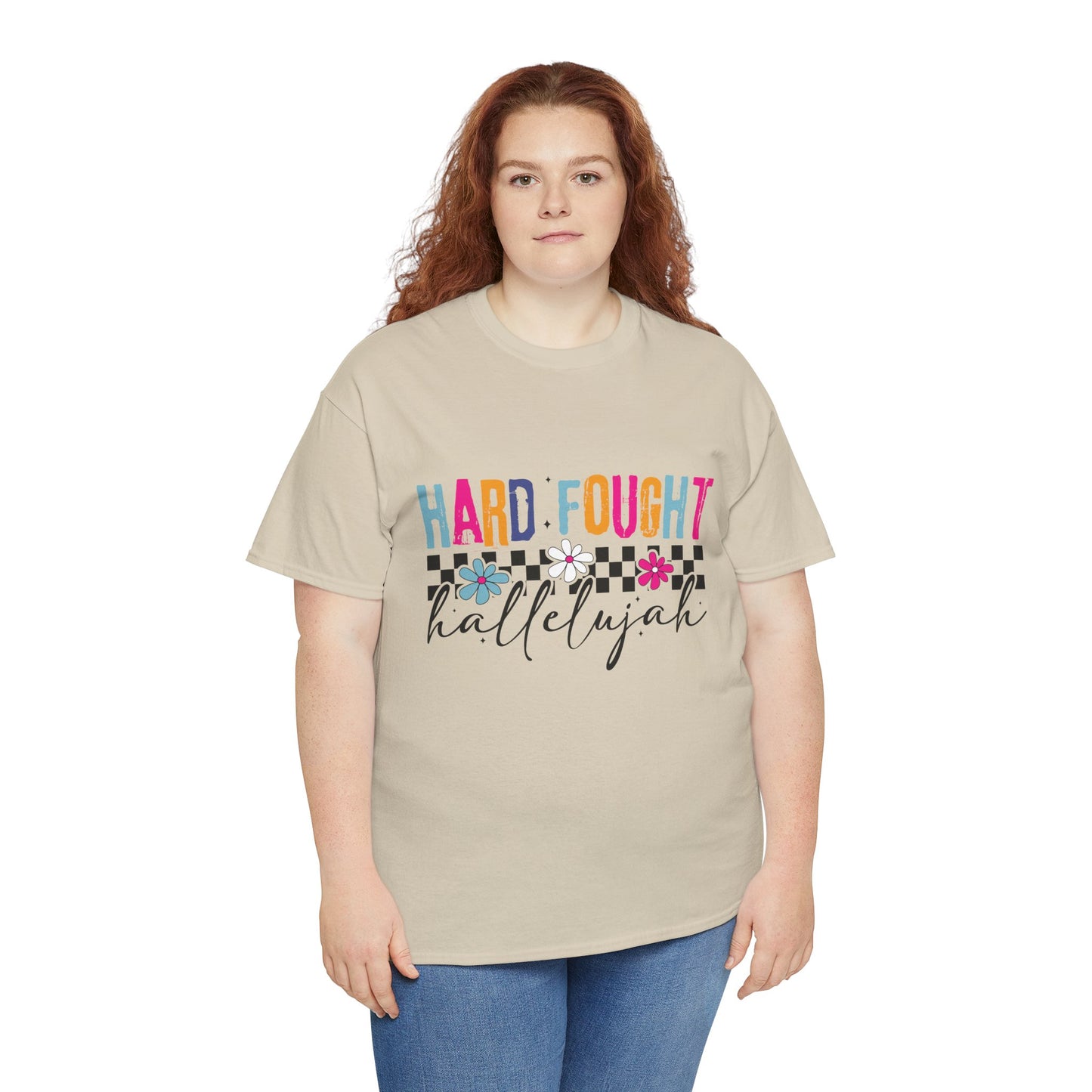 Hard Fought Hallelujah Tee, Motivational Shirt, Unisex Cotton T-Shirt, Inspirational Gift, Self-Care Apparel, Everyday Wear