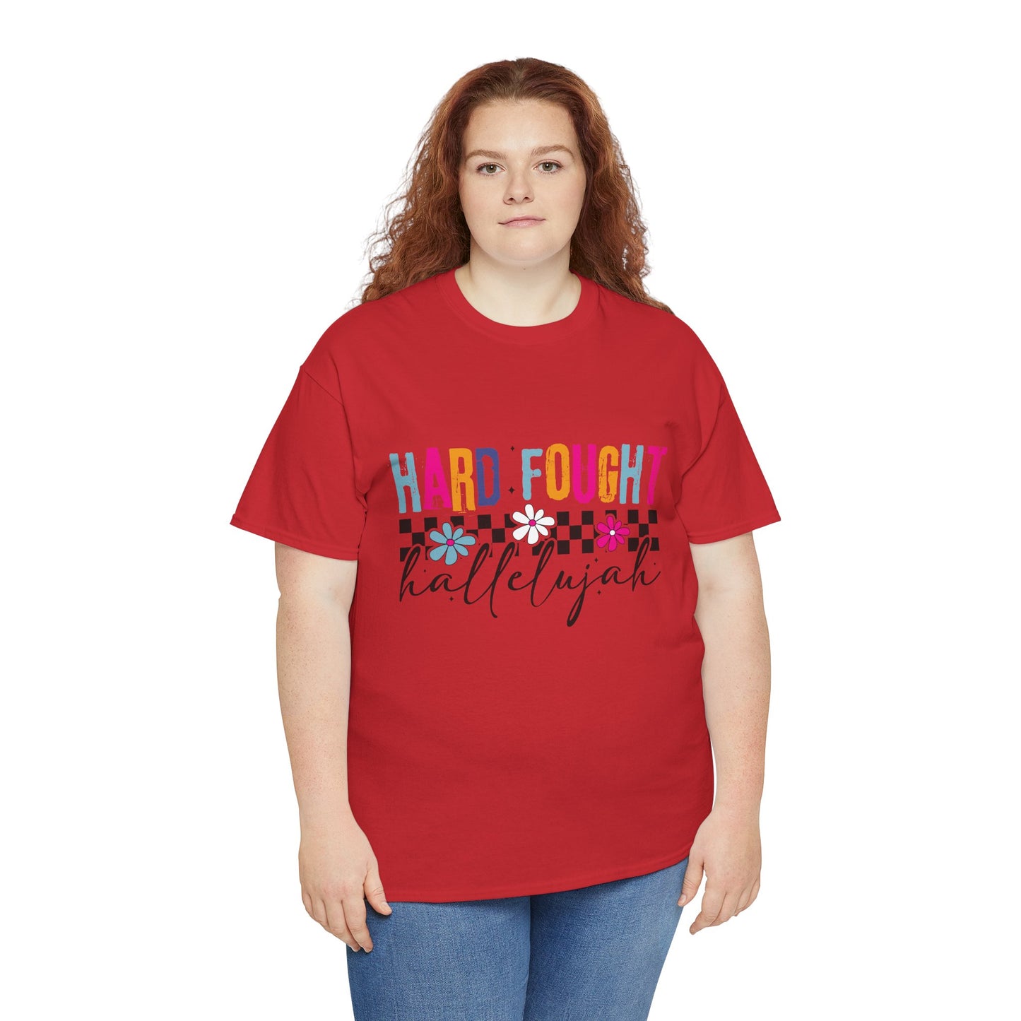Hard Fought Hallelujah Tee, Motivational Shirt, Unisex Cotton T-Shirt, Inspirational Gift, Self-Care Apparel, Everyday Wear