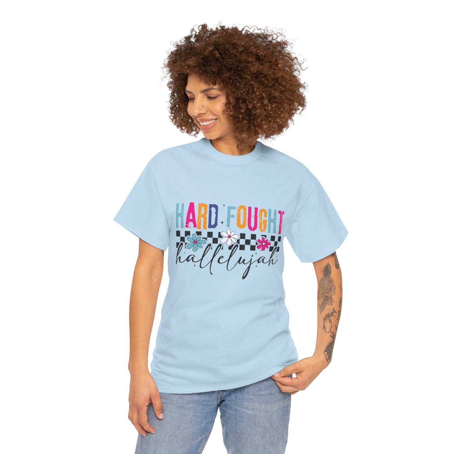 Hard Fought Hallelujah Tee, Motivational Shirt, Unisex Cotton T-Shirt, Inspirational Gift, Self-Care Apparel, Everyday Wear