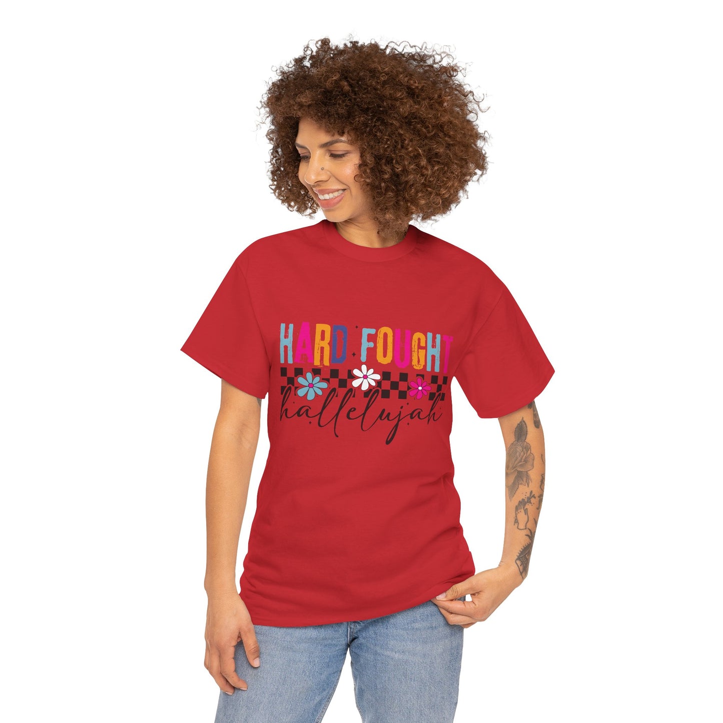 Hard Fought Hallelujah Tee, Motivational Shirt, Unisex Cotton T-Shirt, Inspirational Gift, Self-Care Apparel, Everyday Wear