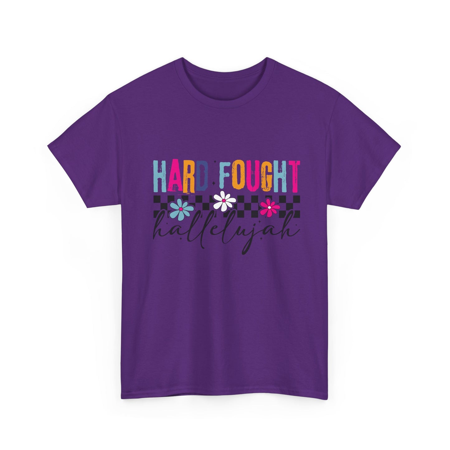 Hard Fought Hallelujah Tee, Motivational Shirt, Unisex Cotton T-Shirt, Inspirational Gift, Self-Care Apparel, Everyday Wear