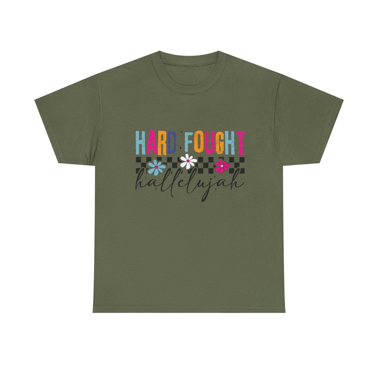 Hard Fought Hallelujah Tee, Motivational Shirt, Unisex Cotton T-Shirt, Inspirational Gift, Self-Care Apparel, Everyday Wear