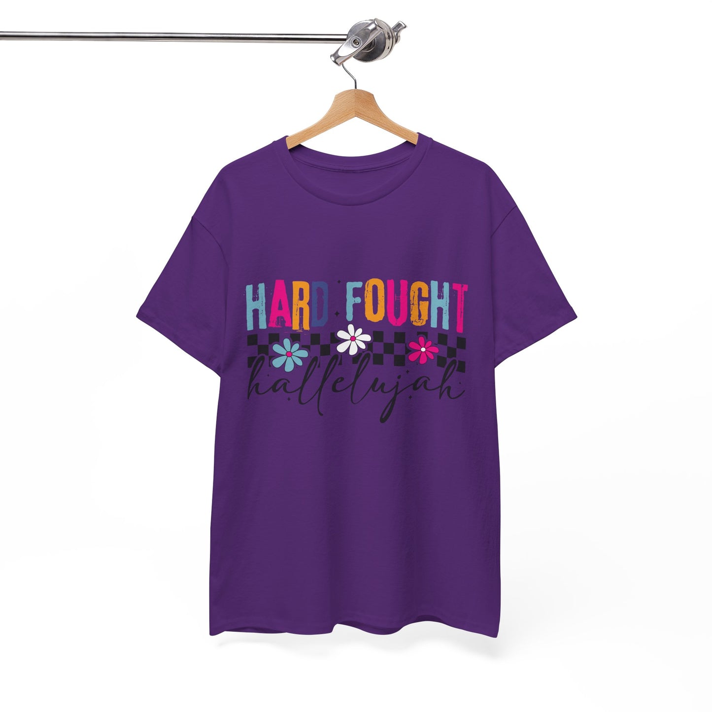 Hard Fought Hallelujah Tee, Motivational Shirt, Unisex Cotton T-Shirt, Inspirational Gift, Self-Care Apparel, Everyday Wear