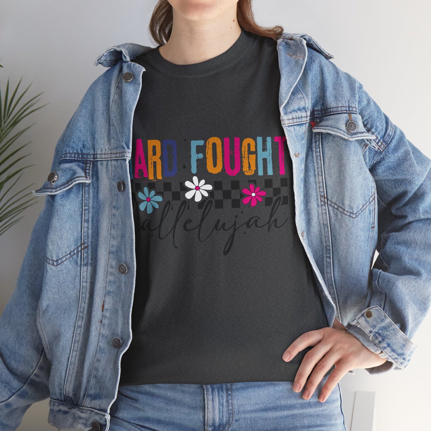 Hard Fought Hallelujah Tee, Motivational Shirt, Unisex Cotton T-Shirt, Inspirational Gift, Self-Care Apparel, Everyday Wear