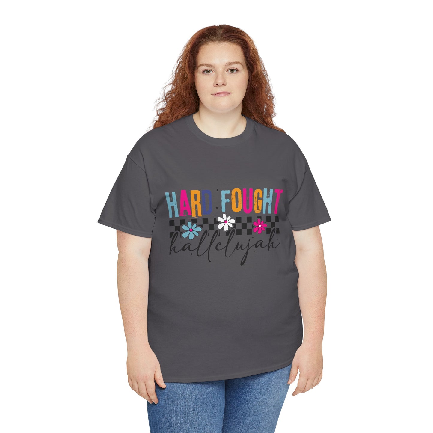 Hard Fought Hallelujah Tee, Motivational Shirt, Unisex Cotton T-Shirt, Inspirational Gift, Self-Care Apparel, Everyday Wear