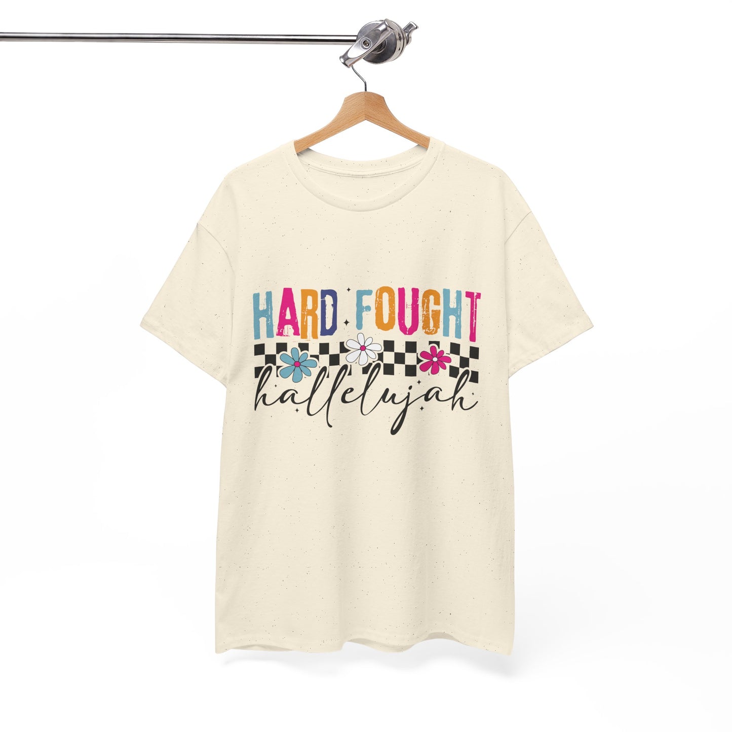 Hard Fought Hallelujah Tee, Motivational Shirt, Unisex Cotton T-Shirt, Inspirational Gift, Self-Care Apparel, Everyday Wear