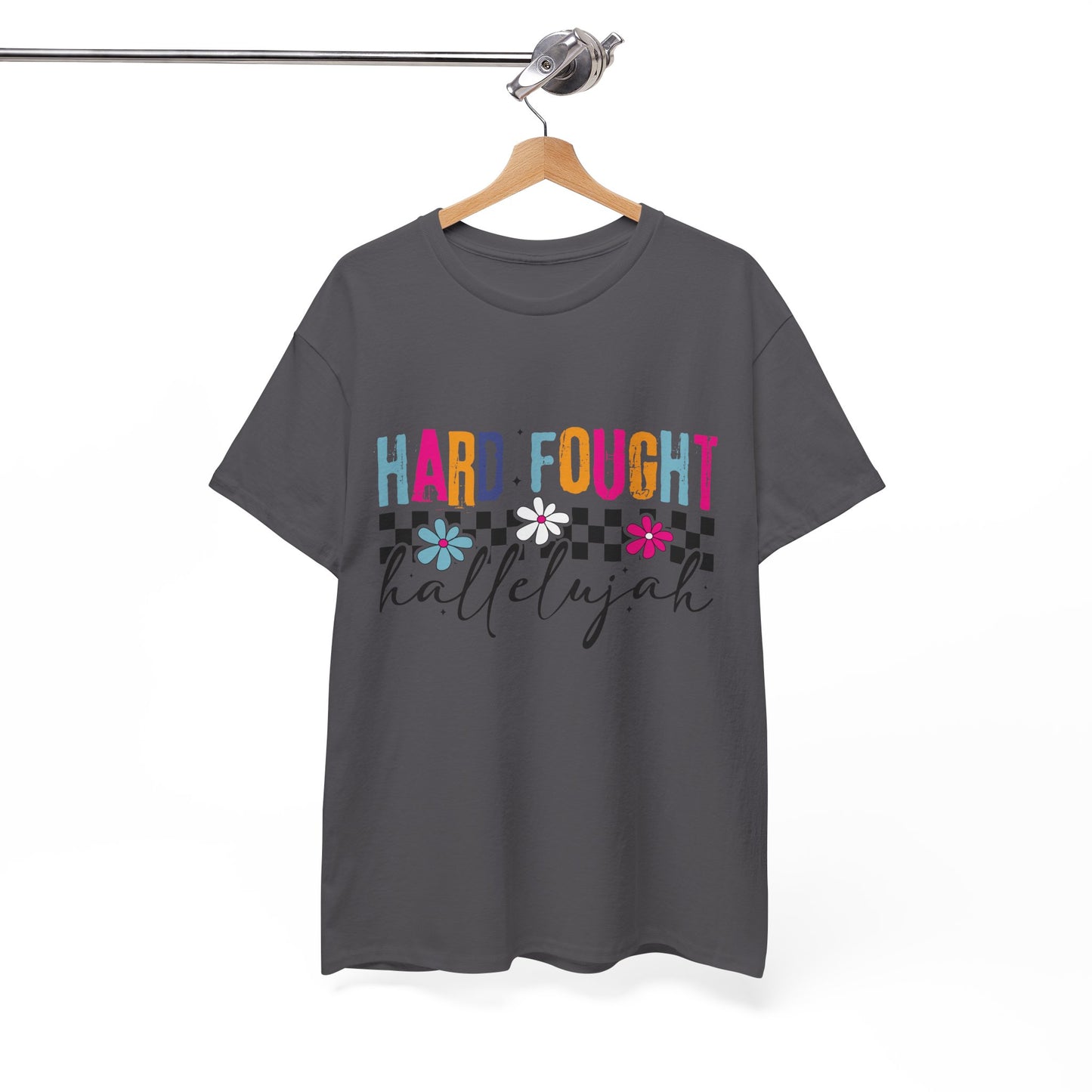 Hard Fought Hallelujah Tee, Motivational Shirt, Unisex Cotton T-Shirt, Inspirational Gift, Self-Care Apparel, Everyday Wear