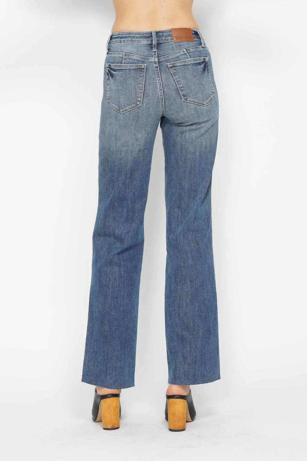 Judy Blue Tummy Control Straight Jeans Plus Size - Shamelessly Glamorous