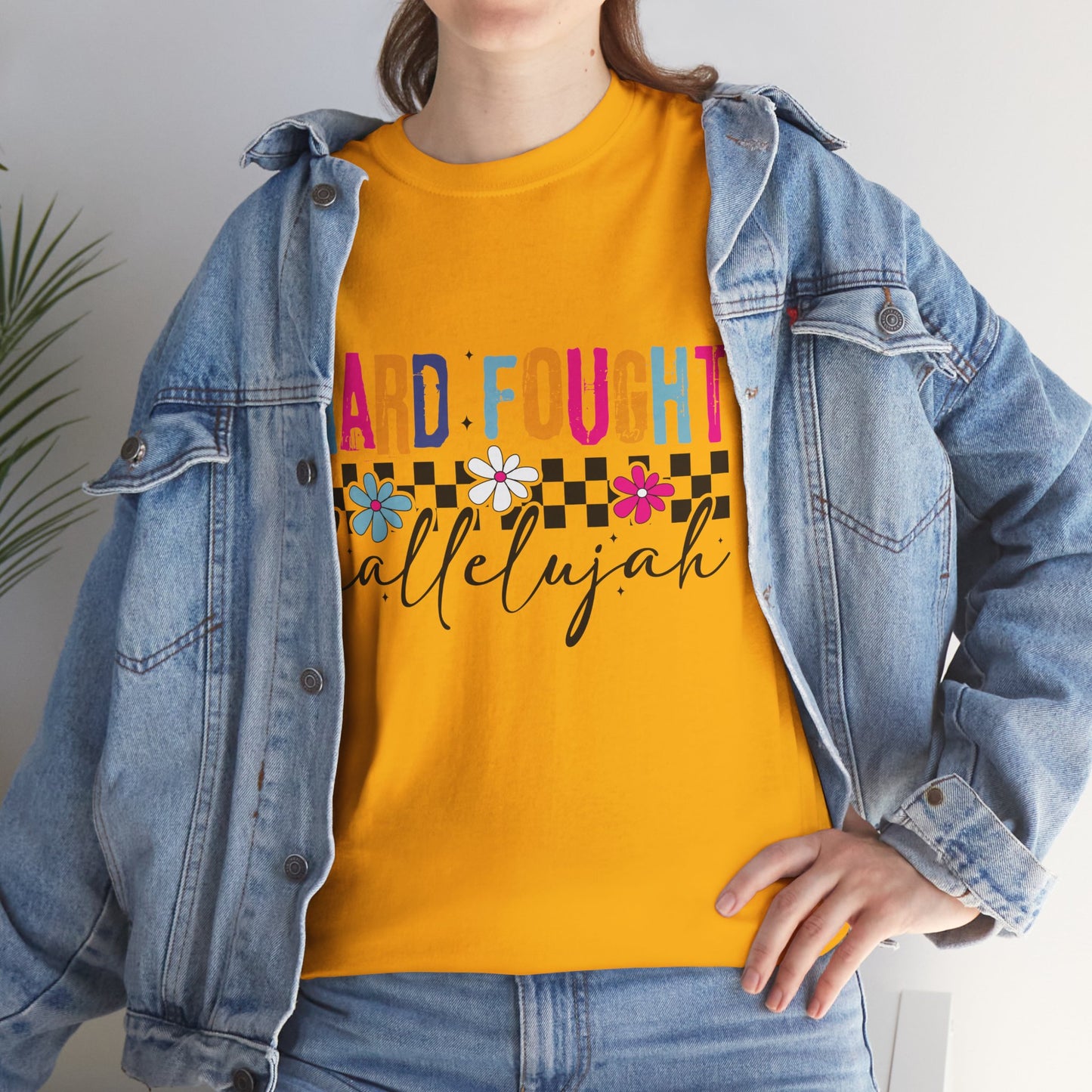 Hard Fought Hallelujah Tee, Motivational Shirt, Unisex Cotton T-Shirt, Inspirational Gift, Self-Care Apparel, Everyday Wear