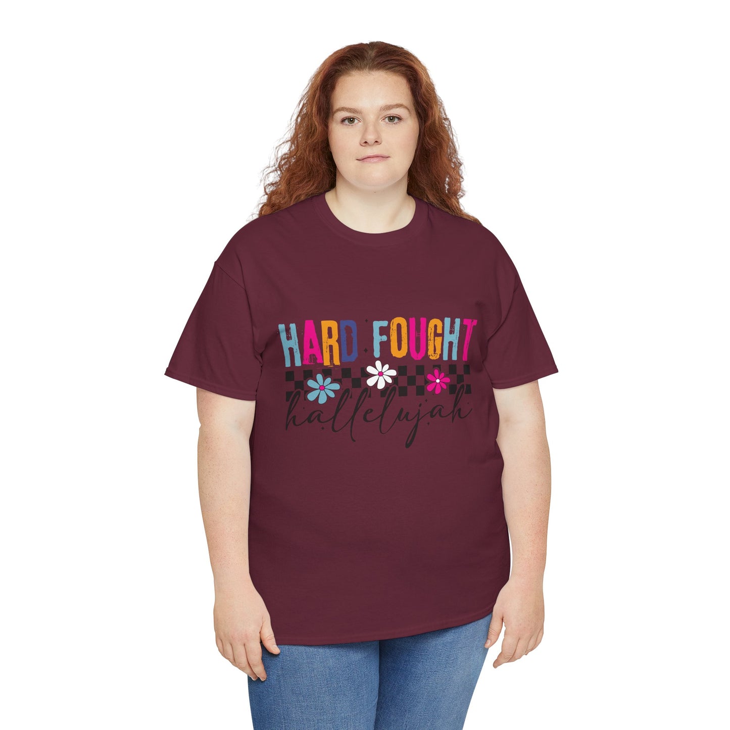 Hard Fought Hallelujah Tee, Motivational Shirt, Unisex Cotton T-Shirt, Inspirational Gift, Self-Care Apparel, Everyday Wear