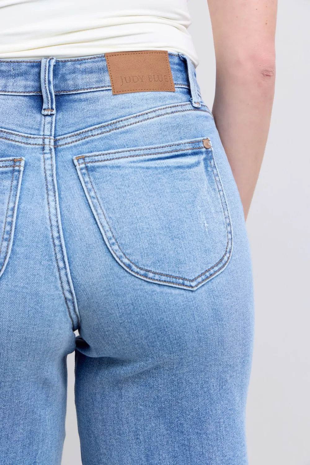 Judy Blue Wide Leg Jeans with Pockets- Plus Size - Shamelessly Glamorous