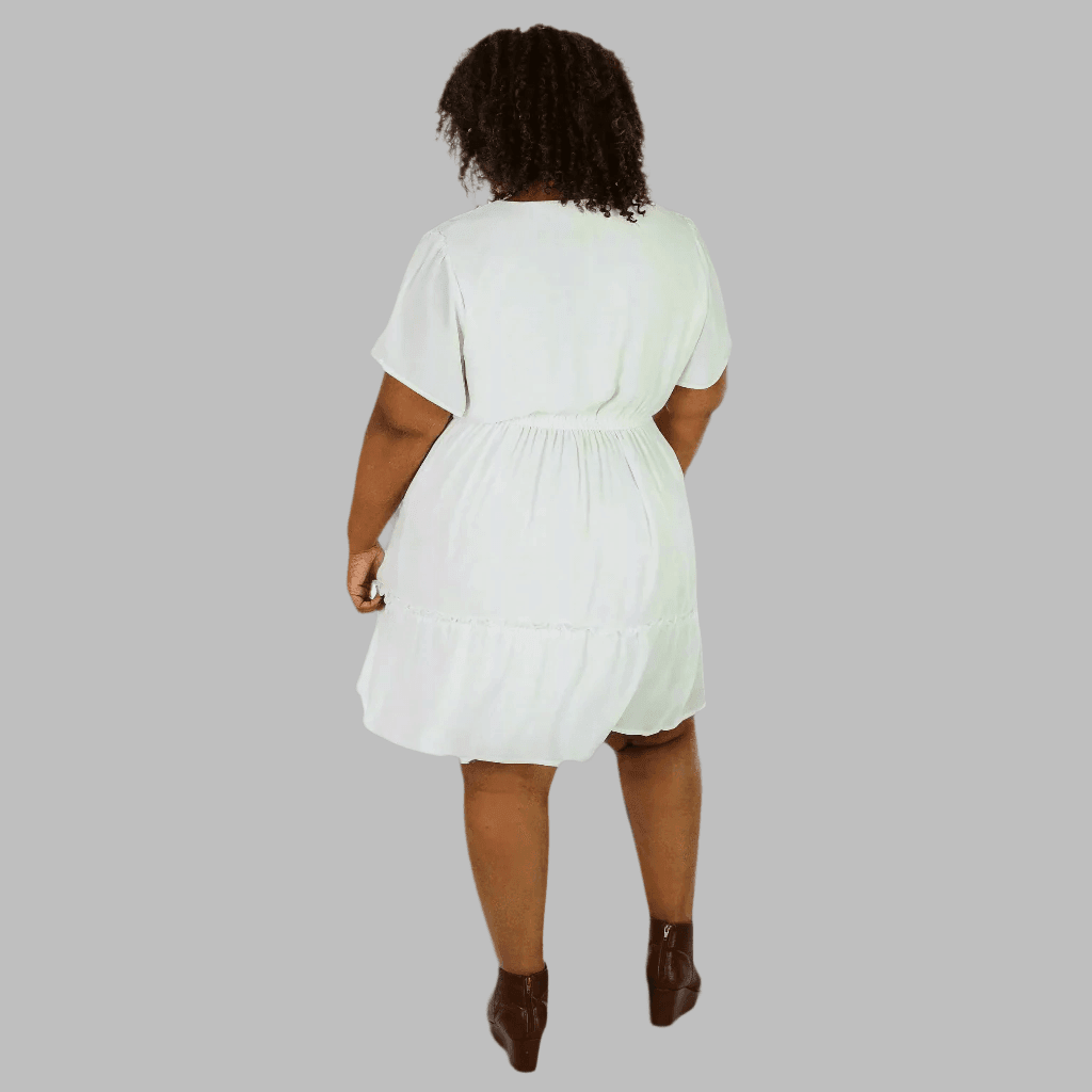 Women's Bay Breeze Ivory Dress- Plus Size - Shamelessly Glamorous