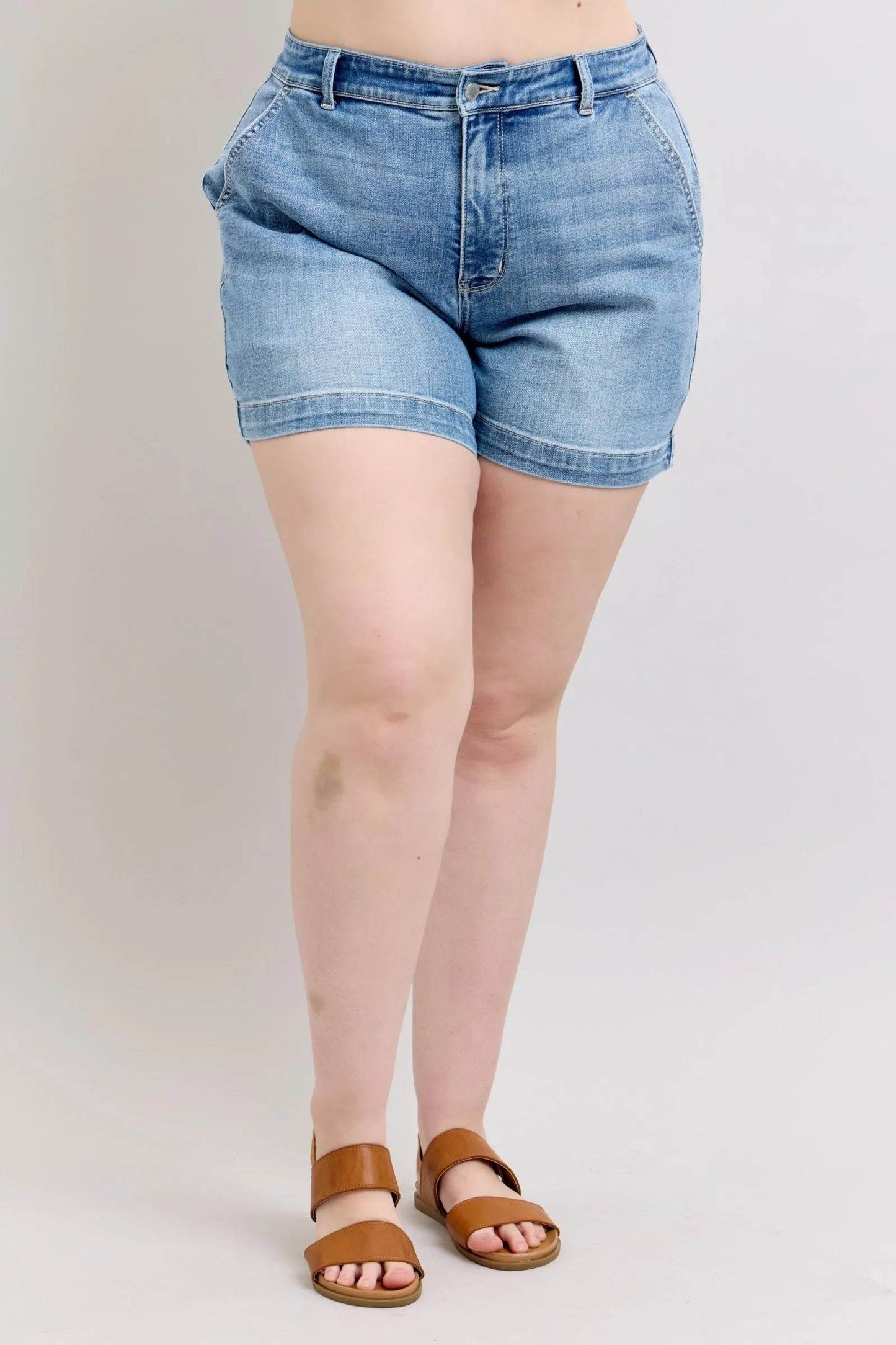 Judy Blue Plus Size High Rise Denim Shorts - Shamelessly Glamorous