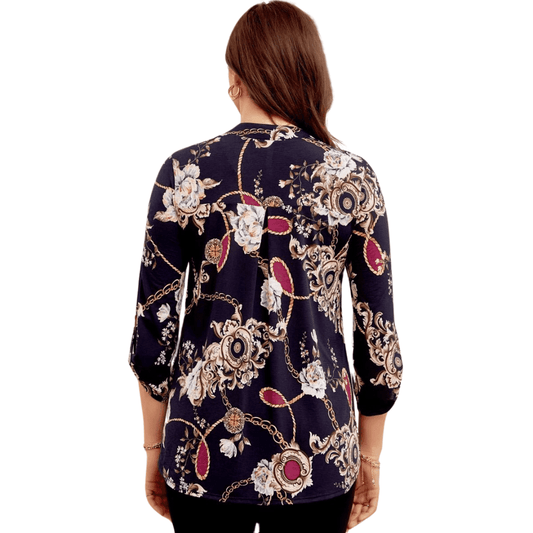 Paisley 3/4 Sleeve Top - Shamelessly Glamorous