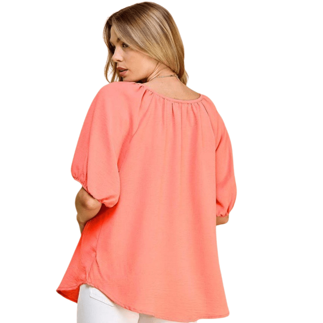 Puff Sleeve Woven Top - Shamelessly Glamorous