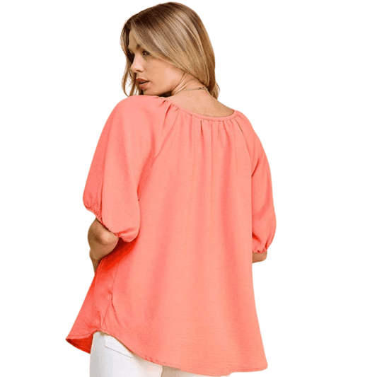 Puff Sleeve Woven Top - Shamelessly Glamorous