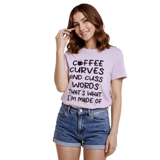 Coffee, Curves Graphic Tee - Shamelessly Glamorous