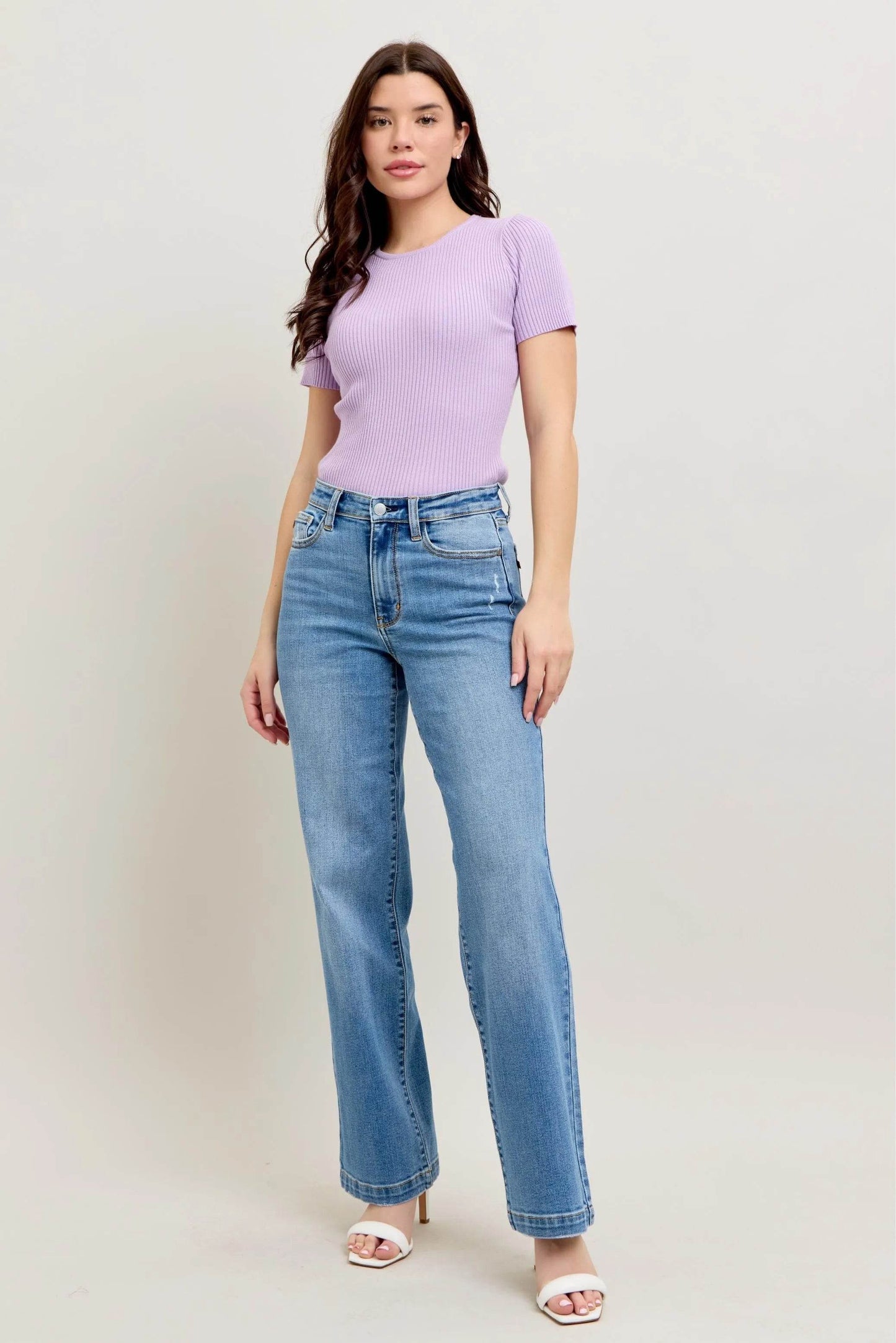 Judy Blue High Waist Straight Jeans Plus Size - Shamelessly Glamorous