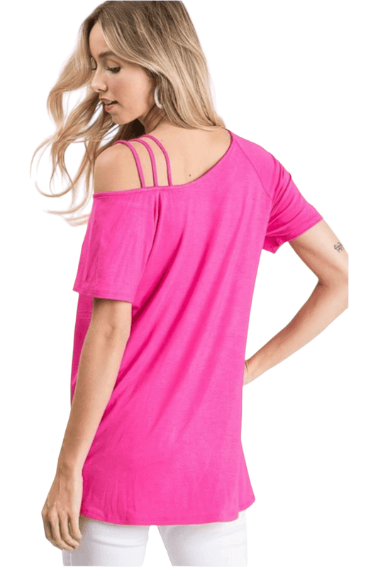 Heimish Flaming Pink Off Shoulder Top - Shamelessly Glamorous