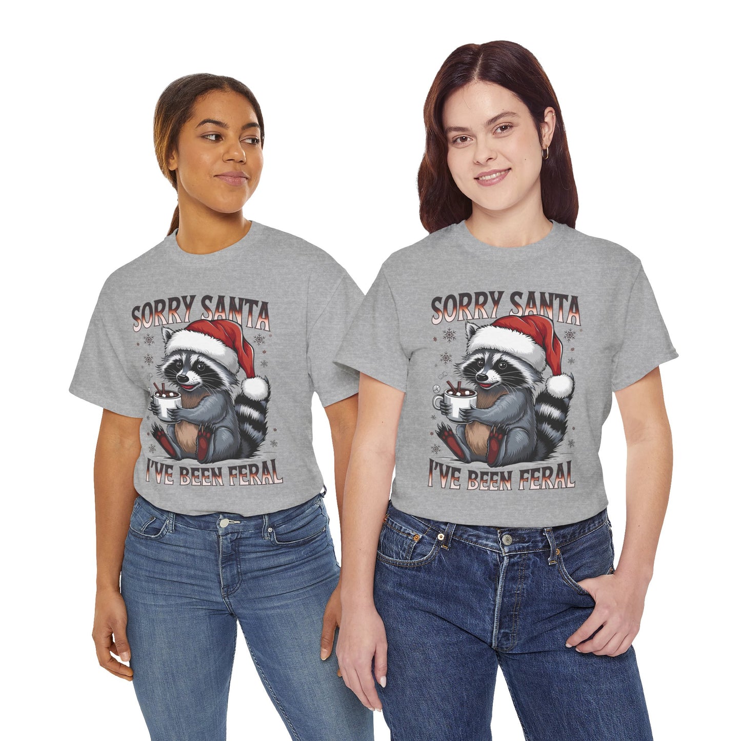 Festive Humor Unisex T-Shirt - 'Sorry Santa, I've Been Feral'