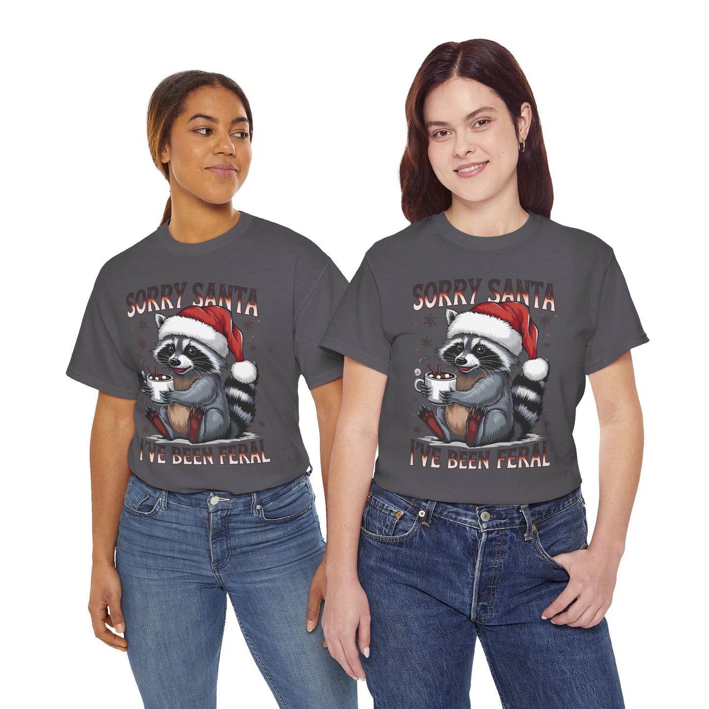 Festive Humor Unisex T-Shirt - 'Sorry Santa, I've Been Feral'