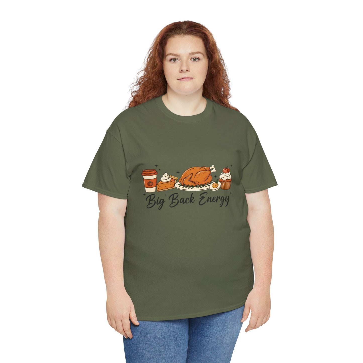 T-Shirt — "Big Back Energy" Thanksgiving Turkey Graphic Tee