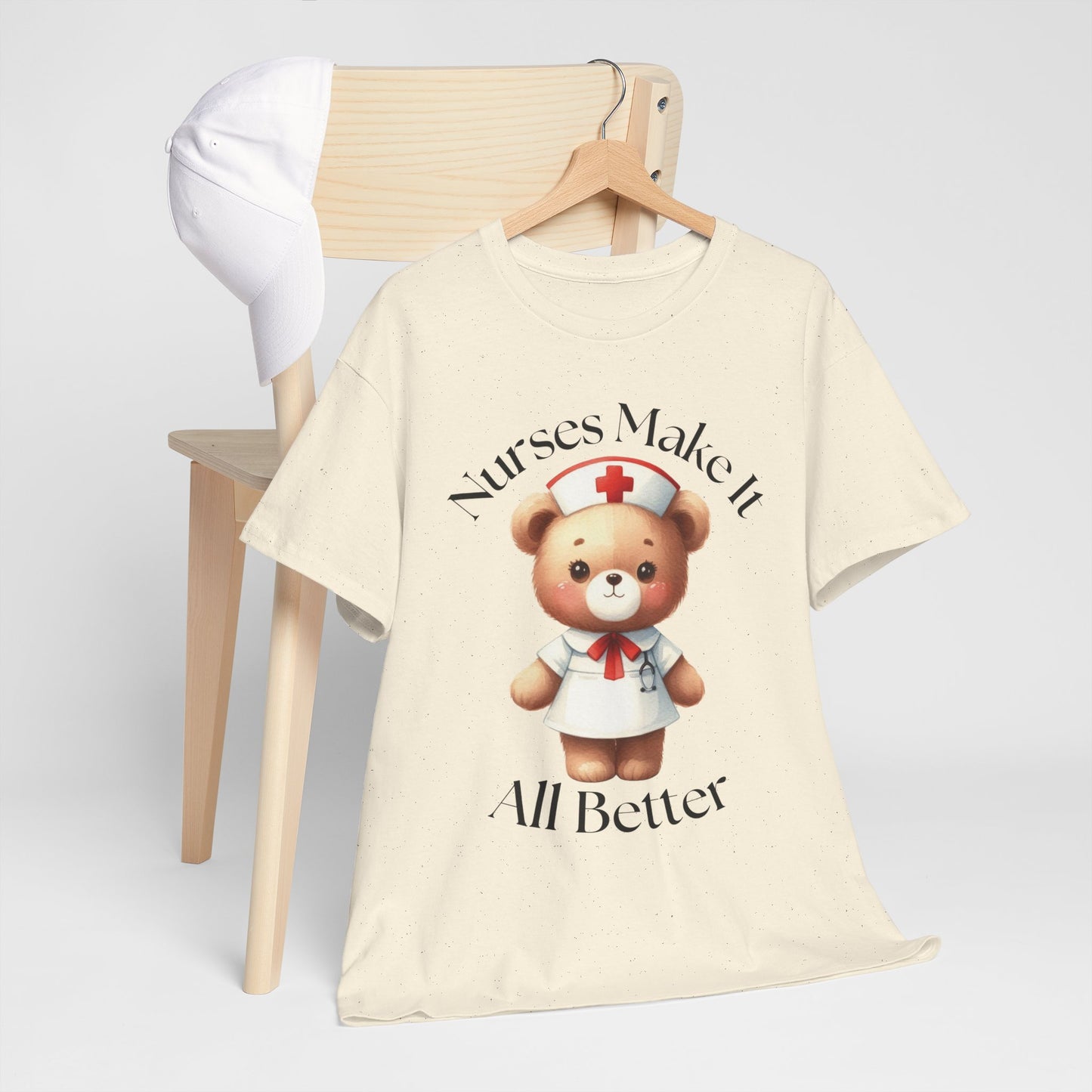 Nurse Appreciation Teddy Bear Tee - Unisex Heavy Cotton T-Shirt