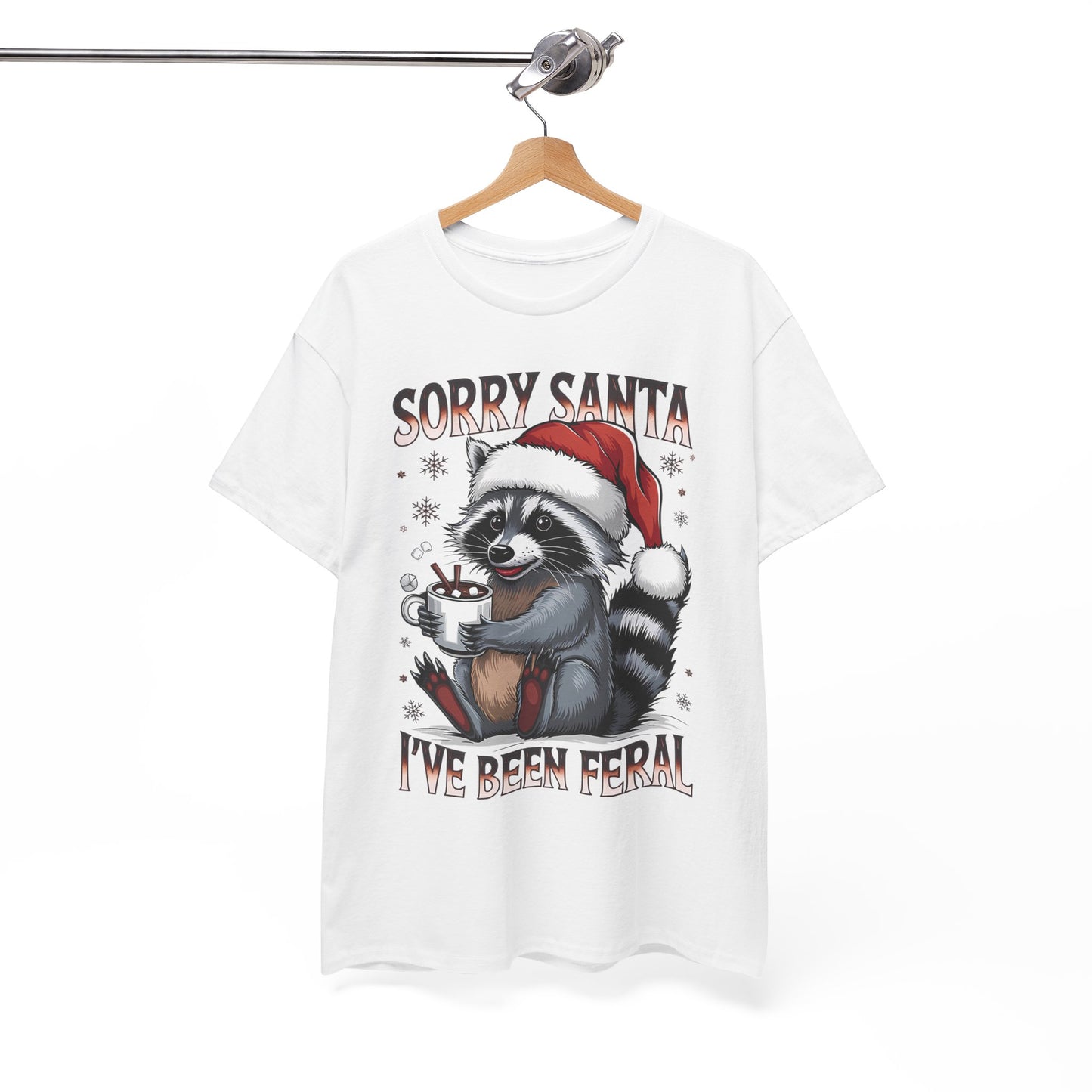 Festive Humor Unisex T-Shirt - 'Sorry Santa, I've Been Feral'