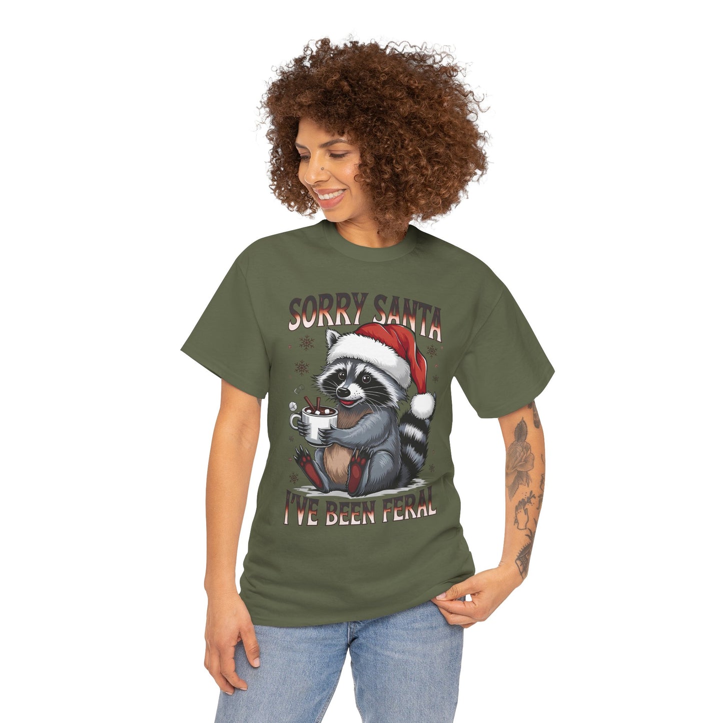 Festive Humor Unisex T-Shirt - 'Sorry Santa, I've Been Feral'