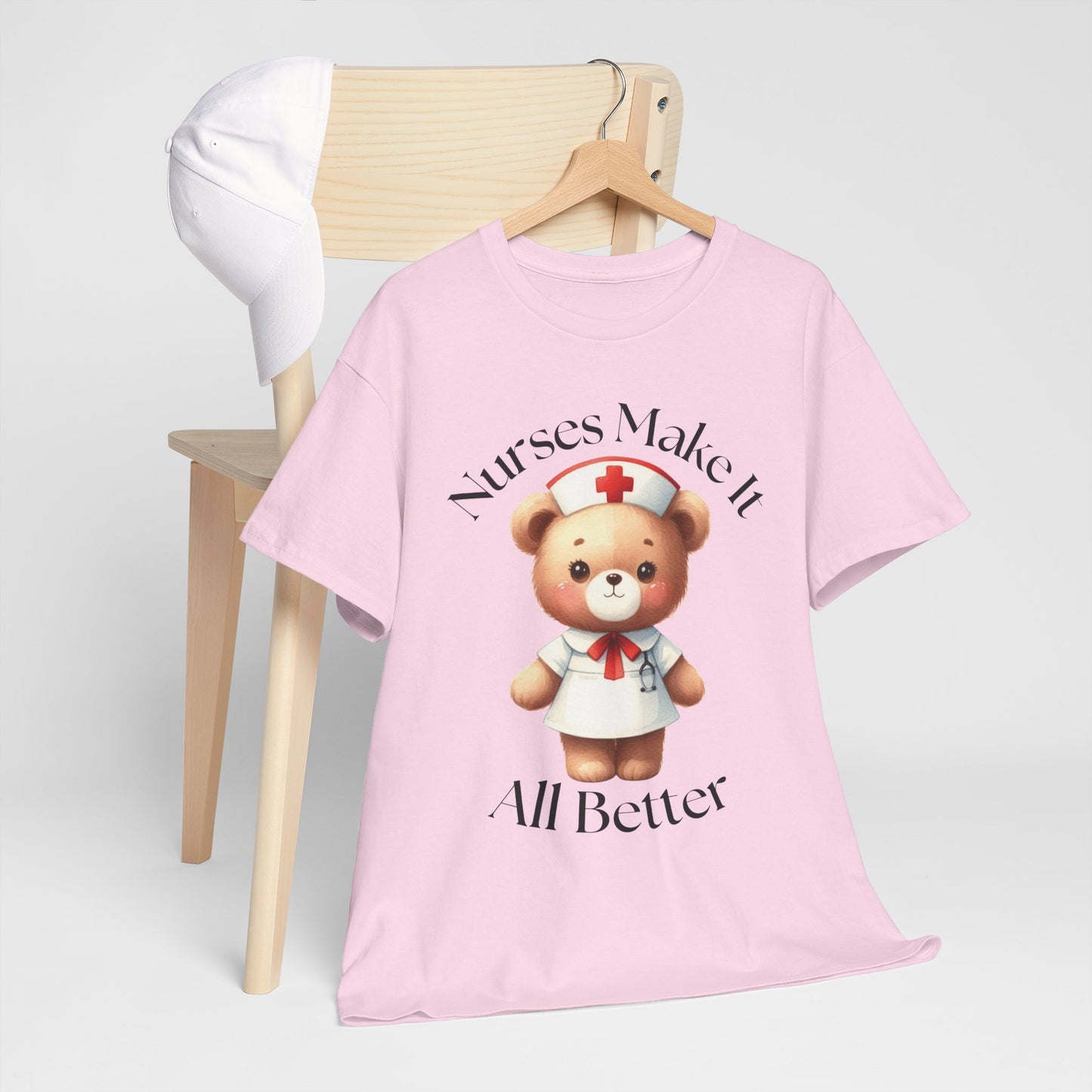 Nurse Appreciation Teddy Bear Tee - Unisex Heavy Cotton T-Shirt