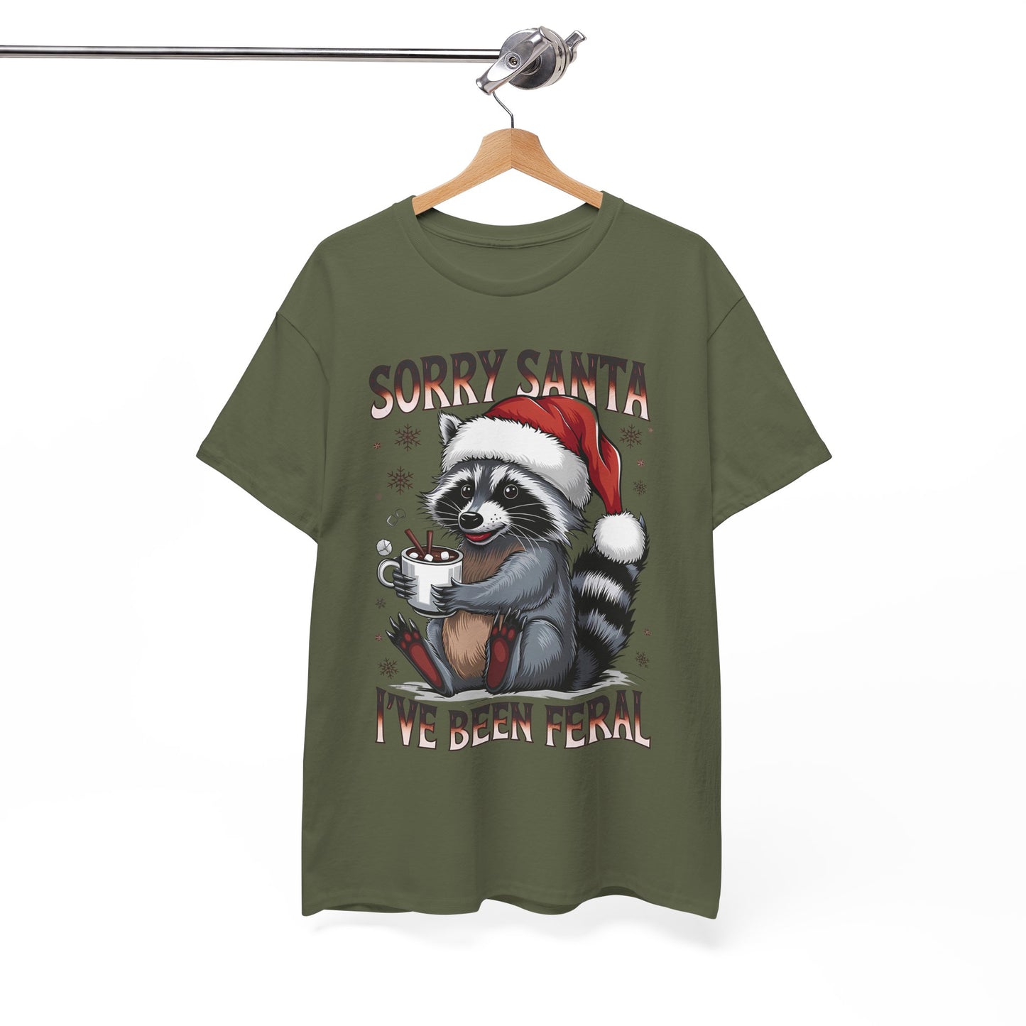 Festive Humor Unisex T-Shirt - 'Sorry Santa, I've Been Feral'